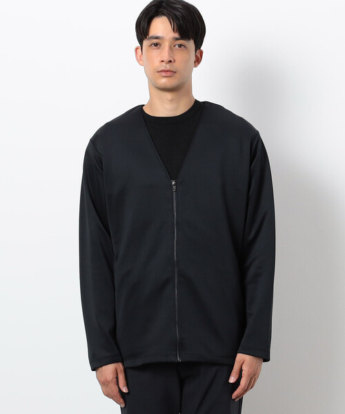 COMME CA ISM（コムサイズム）の「【アンサンブル対応】 ダンボールニット ジップアップカーディガン（カーディガン/ボレロ・メンズ・チャコール/ブラック・MEDIUM/LARGE）」の5枚目の写真