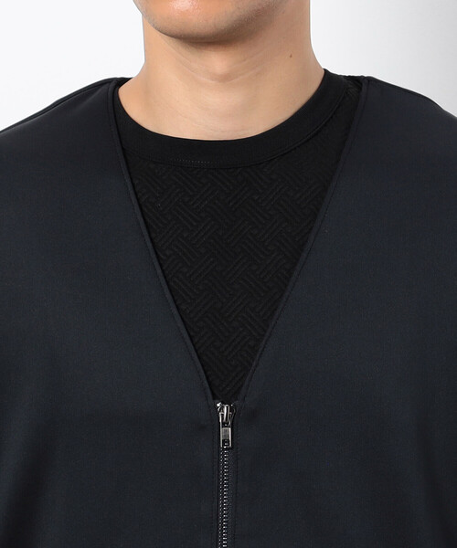 COMME CA ISM（コムサイズム）の「【アンサンブル対応】 ダンボールニット ジップアップカーディガン（カーディガン/ボレロ・メンズ・チャコール/ブラック・MEDIUM/LARGE）」の8枚目の写真