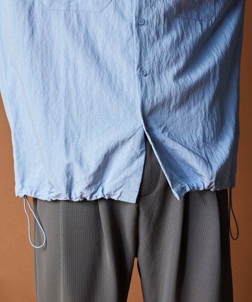 rehacer(レアセル)の「R. : Rayon Drawcord S/S Loose Shirt(シャツ/ブラウス・メンズ・チャコールグレー/ブルー・MEDIUM/LARGE/X-LARGE)」の8枚目の写真
