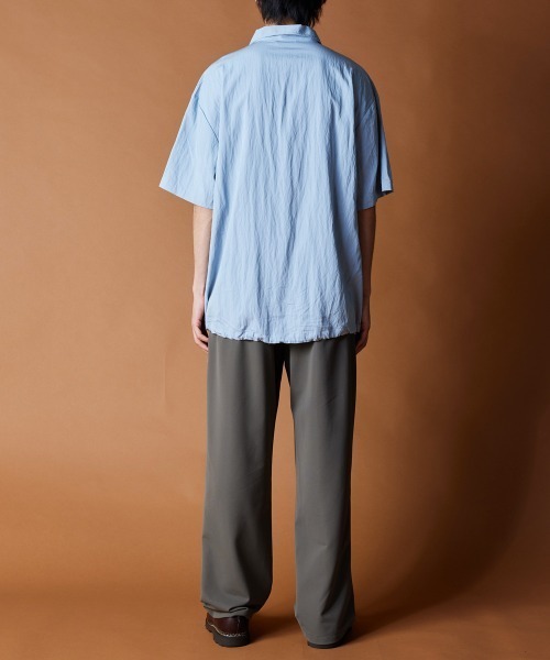 rehacer(レアセル)の「R. : Rayon Drawcord S/S Loose Shirt(シャツ/ブラウス・メンズ・チャコールグレー/ブルー・MEDIUM/LARGE/X-LARGE)」の6枚目の写真