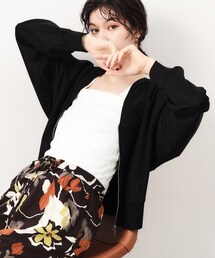 ◆UV VネックZIPドルマンニットカーディガン【洗濯機洗い可/抗ピル】