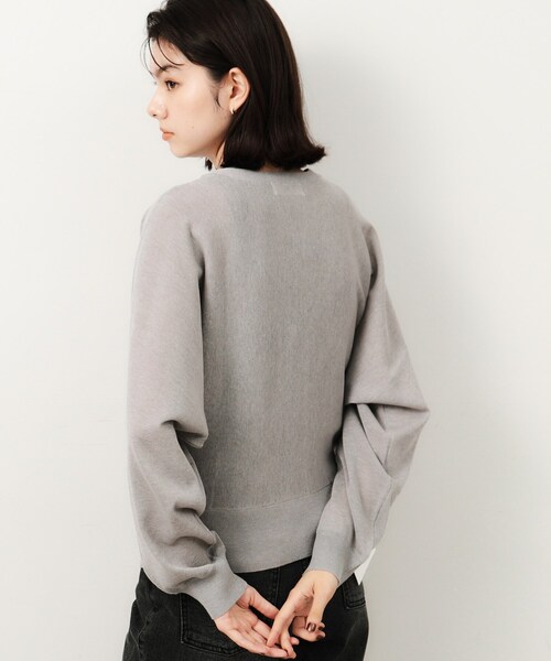 OPAQUE.CLIP（オペークドットクリップ）の「◆UV VネックZIPドルマンニットカーディガン【洗濯機洗い可/抗ピル】（カーディガン/ボレロ・レディース・グレー/ブルー系その他/ブラック/ライトベージュ・38/42/40）」の5枚目の写真