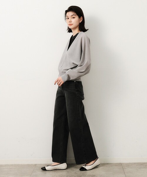 OPAQUE.CLIP（オペークドットクリップ）の「◆UV VネックZIPドルマンニットカーディガン【洗濯機洗い可/抗ピル】（カーディガン/ボレロ・レディース・グレー/ブルー系その他/ブラック/ライトベージュ・38/42/40）」の7枚目の写真