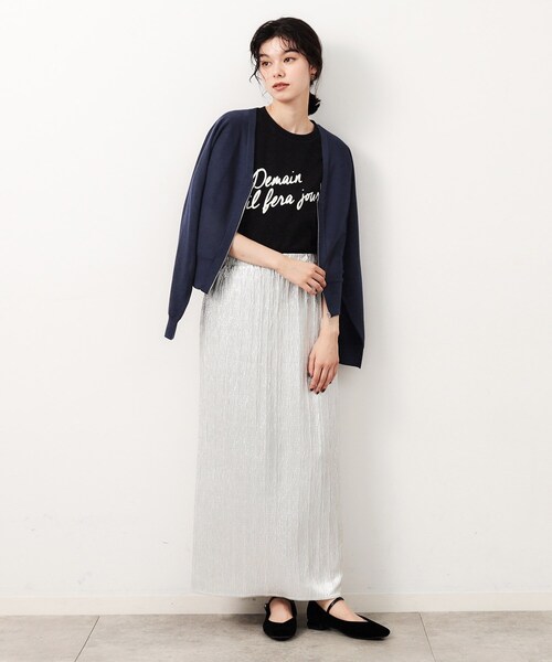 OPAQUE.CLIP（オペークドットクリップ）の「◆UV VネックZIPドルマンニットカーディガン【洗濯機洗い可/抗ピル】（カーディガン/ボレロ・レディース・グレー/ブルー系その他/ブラック/ライトベージュ・38/42/40）」の15枚目の写真