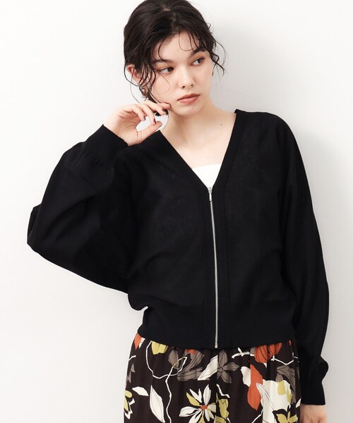 OPAQUE.CLIP（オペークドットクリップ）の「◆UV VネックZIPドルマンニットカーディガン【洗濯機洗い可/抗ピル】（カーディガン/ボレロ・レディース・グレー/ブルー系その他/ブラック/ライトベージュ・38/42/40）」の17枚目の写真