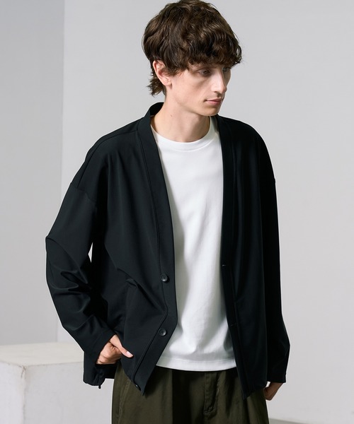 PUBLIC TOKYO(パブリックトウキョウ)の「〈セットアップ対応〉Air Tool(エアトール) ベーシックカーディガン(カーディガン/ボレロ・メンズ・ブラック系その他/ダークブラウン/ダークネイビー・1/2)」の2枚目の写真