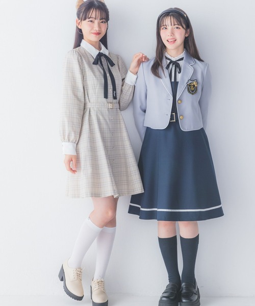 美品 レピピアルマリオ 卒服 セットアップ ジャケット ジャンバースカート セール】【卒服2025】ウエストベルトジャンスカ（ジャンパー