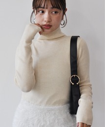 リブハイネックプルオーバー