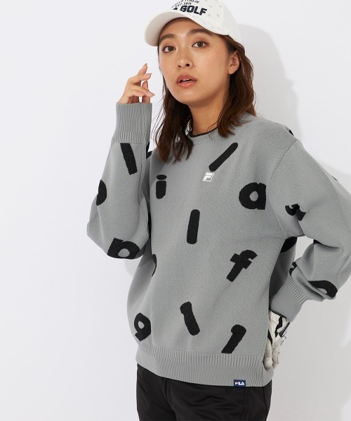 新品未使用★FILA GOLF フィラ ゴルフ洗える ロゴ ニット ブラック L セール】クルーネックセーター（ニット/セーター）｜FILA GOLF
