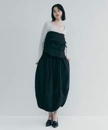 SORIN(\@)Mixed Fabrics Ribbon Two Piece(XJ[g)