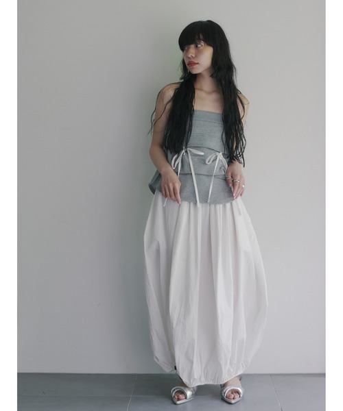 【セール】Mixed Fabrics Ribbon Two Piece（スカート）｜SORIN（ソリン ）