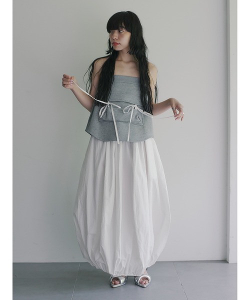 【セール】Mixed Fabrics Ribbon Two Piece（スカート）｜SORIN（ソリン ）