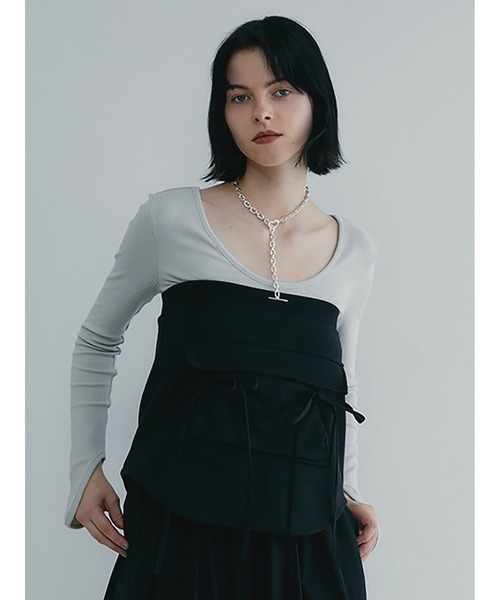 【セール】Mixed Fabrics Ribbon Two Piece（スカート）｜SORIN（ソリン ）