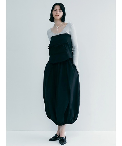 【セール】Mixed Fabrics Ribbon Two Piece（スカート）｜SORIN（ソリン ）