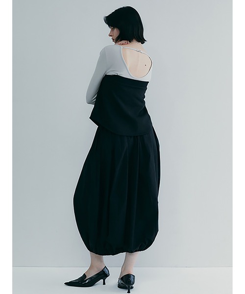 【セール】Mixed Fabrics Ribbon Two Piece（スカート）｜SORIN（ソリン ）