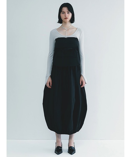 【セール】Mixed Fabrics Ribbon Two Piece（スカート）｜SORIN（ソリン ）