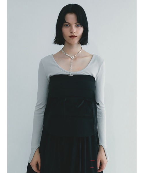 【セール】Mixed Fabrics Ribbon Two Piece（スカート）｜SORIN（ソリン ）