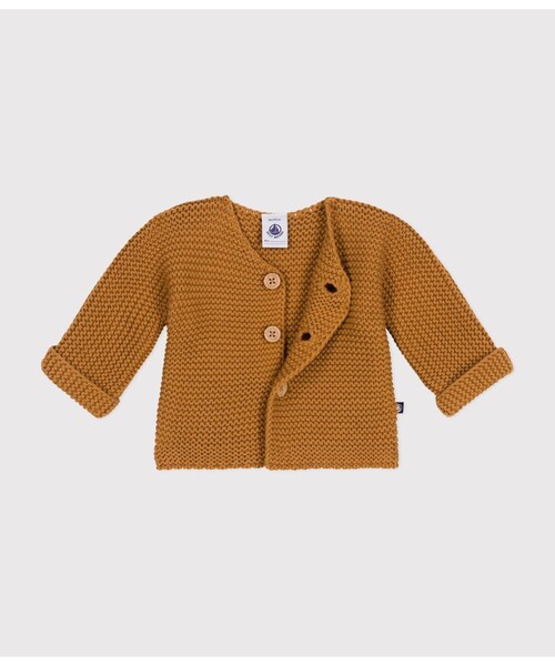 PETIT BATEAU（プチバトー）の「コットンニットカーディガン（カーディガン/ボレロ・キッズ・ライトピンク/ブラウン・6MONTH/18MONTH/12MONTH）」の6枚目の写真