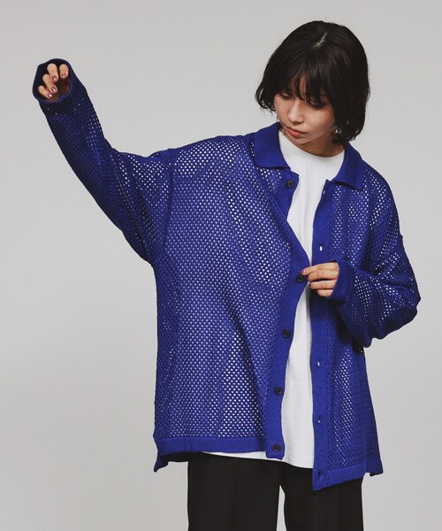 tk.TAKEO KIKUCHI(ティーケータケオキクチ)の「◆透かし編みニットシャツ(ニット/セーター・レディース・オフホワイト/ブラック/ブルー系その他・66)」の18枚目の写真