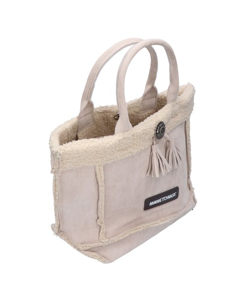 Minnetonka(ミネトンカ)の「【MINNETONKA/ミネトンカ】BOA HANDBAG ボアハンドバッグ(ハンドバッグ・レディース・グレー/ブラウン/アイボリー・FREE)」の2枚目の写真