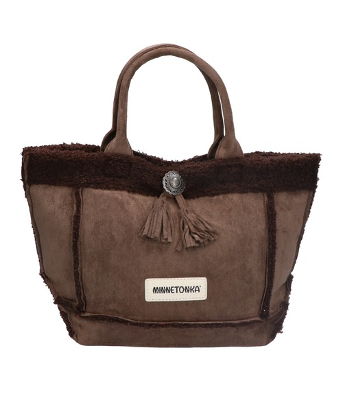 Minnetonka(ミネトンカ)の「【MINNETONKA/ミネトンカ】BOA HANDBAG ボアハンドバッグ(ハンドバッグ・レディース・グレー/ブラウン/アイボリー・FREE)」の10枚目の写真