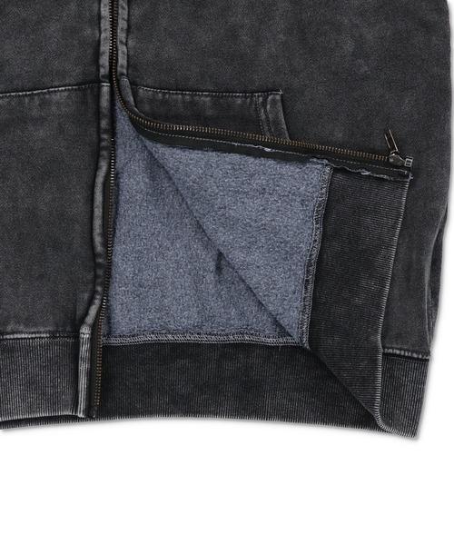 SPINNS（スピンズ）の「グランジ/裏起毛であったか！ジップパーカー クロス（スウェット・メンズ・ブラック/ブラック系その他・ONESIZE）」の6枚目の写真