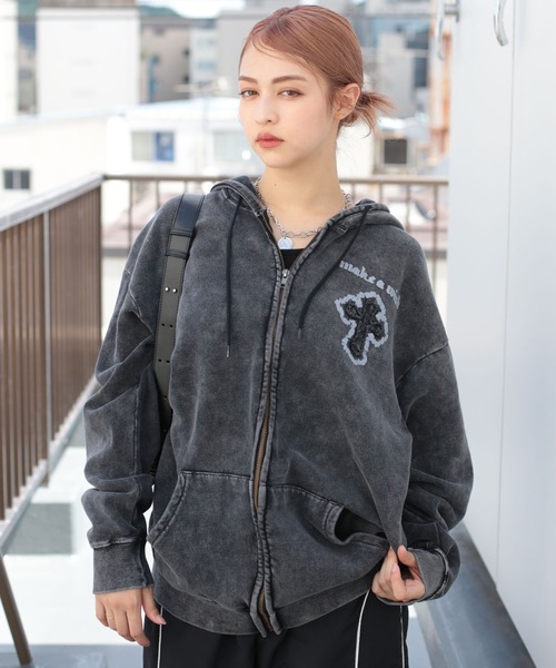 SPINNS（スピンズ）の「グランジ/裏起毛であったか！ジップパーカー