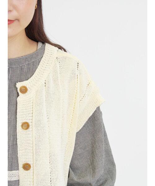 Samansa Mos2（サマンサ モスモス）の「テープヤーン前後2WAYベスト（ベスト・レディース・オレンジ/マスタード/ブラック/キナリ/モカ・F）」の21枚目の写真