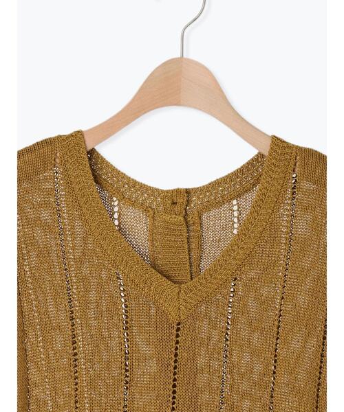 Samansa Mos2（サマンサ モスモス）の「テープヤーン前後2WAYベスト（ベスト・レディース・オレンジ/マスタード/ブラック/キナリ/モカ・F）」の11枚目の写真