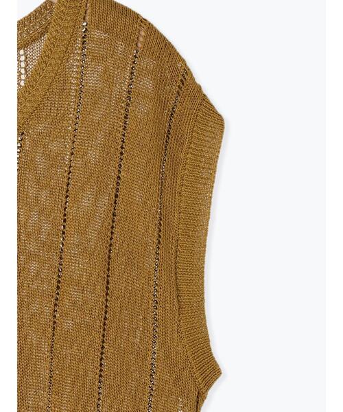 Samansa Mos2（サマンサ モスモス）の「テープヤーン前後2WAYベスト（ベスト・レディース・オレンジ/マスタード/ブラック/キナリ/モカ・F）」の10枚目の写真