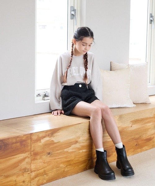 GLOBAL WORK（グローバルワーク）の「メルティアソートニットプルオーバー/137685（ニット/セーター・キッズ・サックスブルー系1/ホワイト系8/ホワイト系7/ベージュ系1/グレー系8/ブラック系9/サックスブルー系2/グレー系9・150cm/140cm/130cm/120cm/160cm）」の6枚目の写真