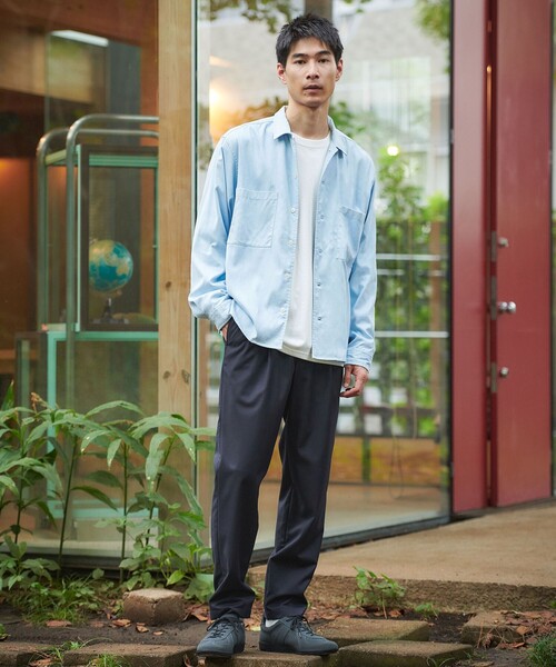 green label relaxing(グリーンレーベルリラクシング)の「スエードライク ボックス レギュラーカラー シャツ(シャツ/ブラウス・メンズ・モカ/ダークグレー/ライトブルー・S/L/M/XL)」の4枚目の写真