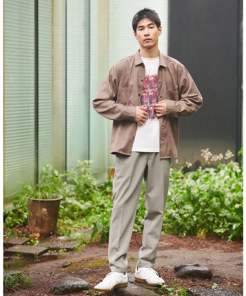 green label relaxing(グリーンレーベルリラクシング)の「スエードライク ボックス レギュラーカラー シャツ(シャツ/ブラウス・メンズ・モカ/ダークグレー/ライトブルー・S/L/M/XL)」の5枚目の写真