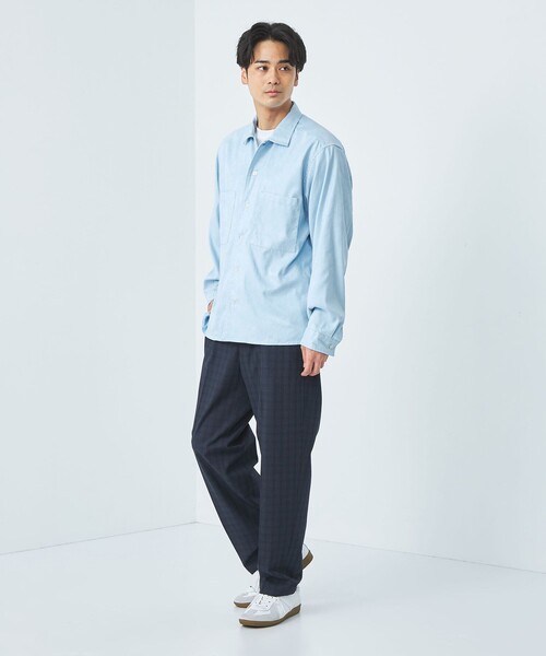 green label relaxing(グリーンレーベルリラクシング)の「スエードライク ボックス レギュラーカラー シャツ(シャツ/ブラウス・メンズ・モカ/ダークグレー/ライトブルー・S/L/M/XL)」の8枚目の写真