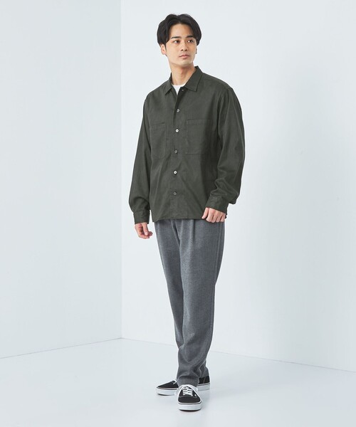green label relaxing(グリーンレーベルリラクシング)の「スエードライク ボックス レギュラーカラー シャツ(シャツ/ブラウス・メンズ・モカ/ダークグレー/ライトブルー・S/L/M/XL)」の9枚目の写真