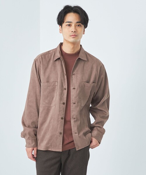 green label relaxing(グリーンレーベルリラクシング)の「スエードライク ボックス レギュラーカラー シャツ(シャツ/ブラウス・メンズ・モカ/ダークグレー/ライトブルー・S/L/M/XL)」の11枚目の写真