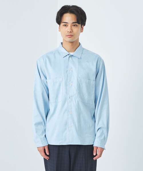 green label relaxing(グリーンレーベルリラクシング)の「スエードライク ボックス レギュラーカラー シャツ(シャツ/ブラウス・メンズ・モカ/ダークグレー/ライトブルー・S/L/M/XL)」の13枚目の写真