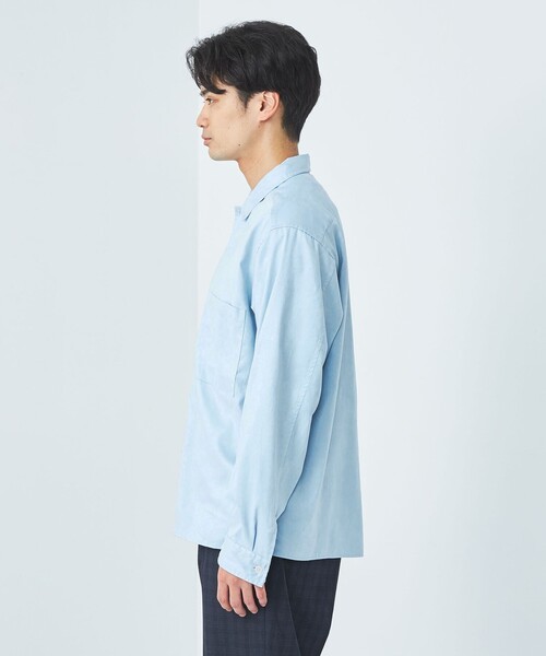 green label relaxing(グリーンレーベルリラクシング)の「スエードライク ボックス レギュラーカラー シャツ(シャツ/ブラウス・メンズ・モカ/ダークグレー/ライトブルー・S/L/M/XL)」の14枚目の写真