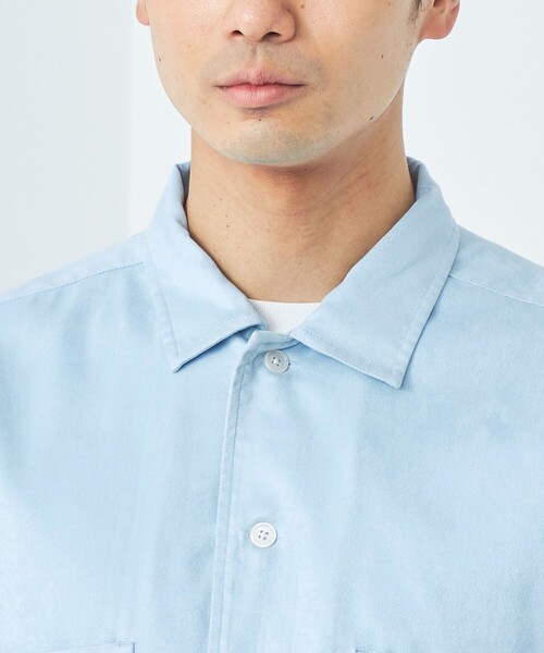 green label relaxing(グリーンレーベルリラクシング)の「スエードライク ボックス レギュラーカラー シャツ(シャツ/ブラウス・メンズ・モカ/ダークグレー/ライトブルー・S/L/M/XL)」の16枚目の写真