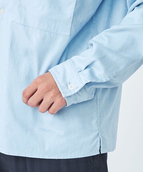 green label relaxing(グリーンレーベルリラクシング)の「スエードライク ボックス レギュラーカラー シャツ(シャツ/ブラウス・メンズ・モカ/ダークグレー/ライトブルー・S/L/M/XL)」の18枚目の写真