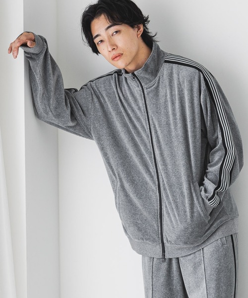 LOWRYS FARM(ローリーズファーム)の「ベロアトラックジャケット 148871(ジャージ・メンズ・グレー/ブラック・MEDIUM/LARGE)」の2枚目の写真