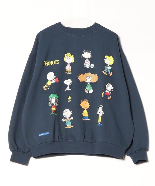 PEANUTS（ピーナッツ）の「PEANUTS SNOOPY（ピーナッツ スヌーピー）キャラクタープリント 裏起毛スウェットトレーナー メンズ ...