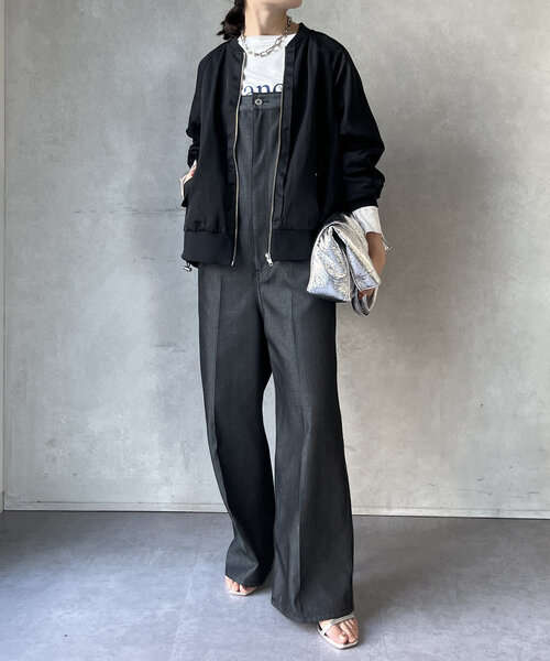 DouDou（ドゥドゥ）の「【WEB限定】バックフレアワークブルゾン（ブルゾン・レディース・カーキ/ブラック/ライトベージュ・FREE）」の4枚目の写真