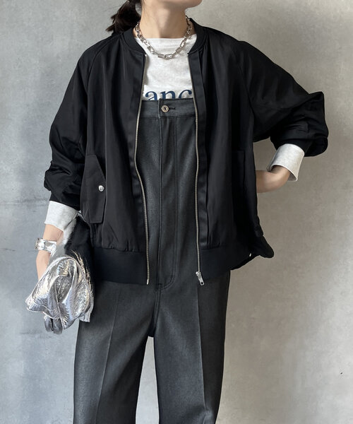 DouDou（ドゥドゥ）の「【WEB限定】バックフレアワークブルゾン（ブルゾン・レディース・カーキ/ブラック/ライトベージュ・FREE）」の10枚目の写真