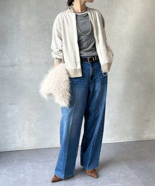 DouDou（ドゥドゥ）の「【WEB限定】バックフレアワークブルゾン（ブルゾン・レディース・カーキ/ブラック/ライトベージュ・FREE）」の13枚目の写真