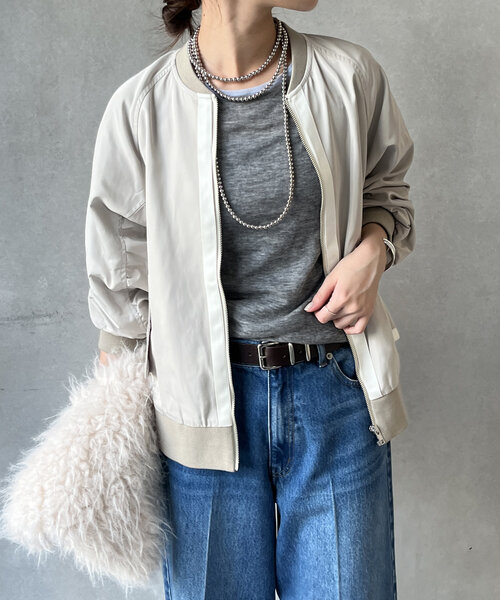 DouDou（ドゥドゥ）の「【WEB限定】バックフレアワークブルゾン（ブルゾン・レディース・カーキ/ブラック/ライトベージュ・FREE）」の18枚目の写真