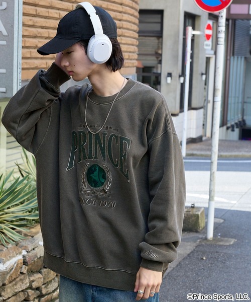 セール】Prince/プリンス 別注 ロゴ刺繍 ピグメント加工オーバー
