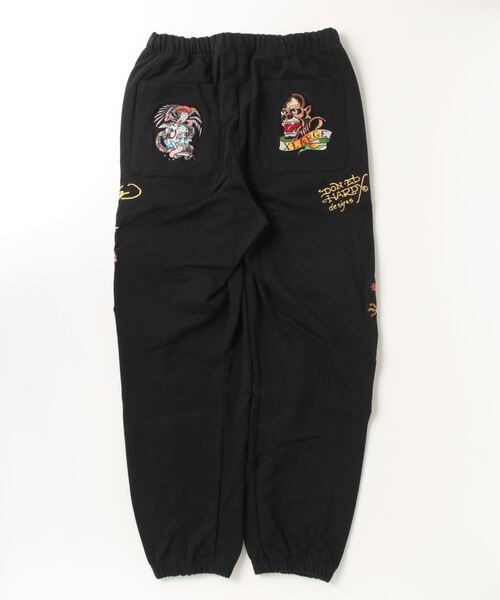 Ed Hardy エドハーディー スウェットパンツ 黒 ユニセックス Ed Hardy セットアップ メンズ 大きいサイズ ジャージ 上下