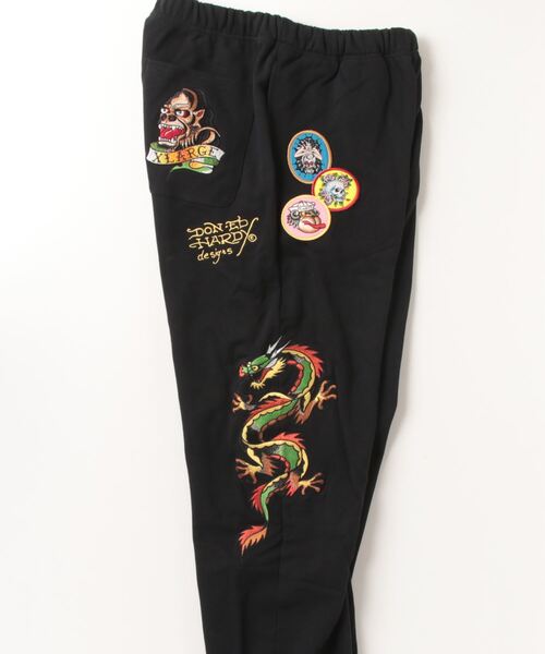 Ed Hardy エドハーディー スウェットパンツ 黒 ユニセックス Ed Hardy セットアップ メンズ 大きいサイズ ジャージ 上下
