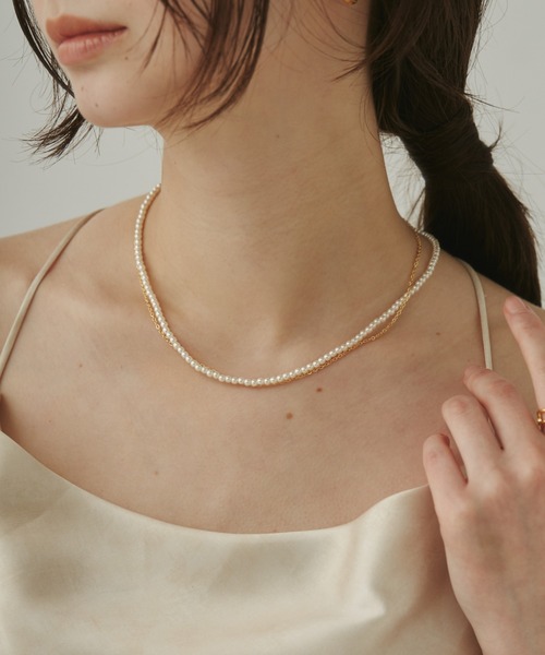 ciite' surgical stainless(シーテサージカルステンレス)の「【 金属アレルギー対応 】 パール & シンプルチェーンネックレス 2セット サージカルステンレス(ネックレス・レディース・シルバー/ゴールド・FREE)」の7枚目の写真